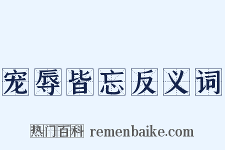 宠辱皆忘反义词是什么意思的图片